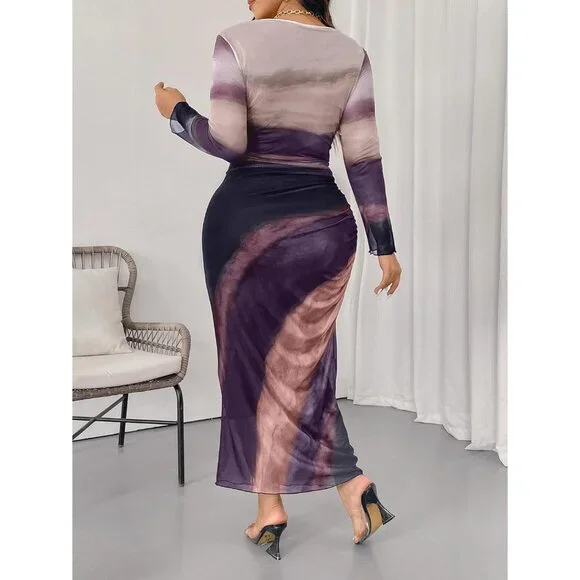 tie dye bodycon maxi dress Halter Backless Bodycon Runched Midi Dress Elegant Evening Party Dress –  Love Couture Fashions main image 1
